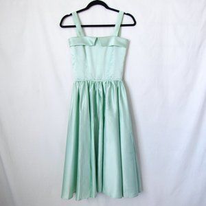 VINTAGE 1960s Dress Seafoam Green Square Neckline Retro A-Line